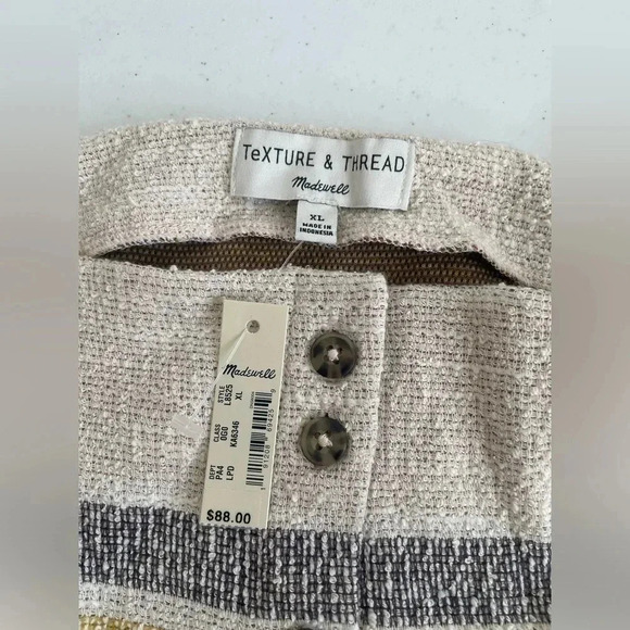NWT‎ Madewell TextureThread Cap-Sleeve Dress Stripe XL 100% Cotton 0224 - Picture 12 of 15